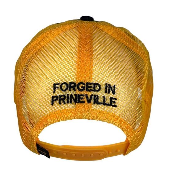 Foundry Four Distillery Snap Back Trucker Hat Black / Yellow Adjustable OS - Picture 3 of 7